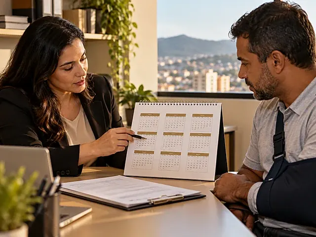 Calendário com 12 meses marcados a partir da data da alta do INSS